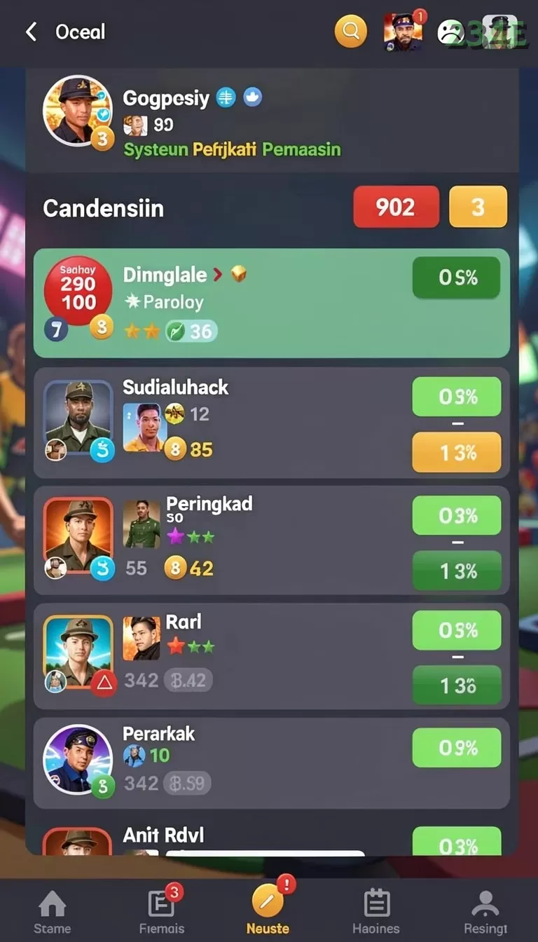 Cuplikan layar PLAYWIN — pengaturan akun