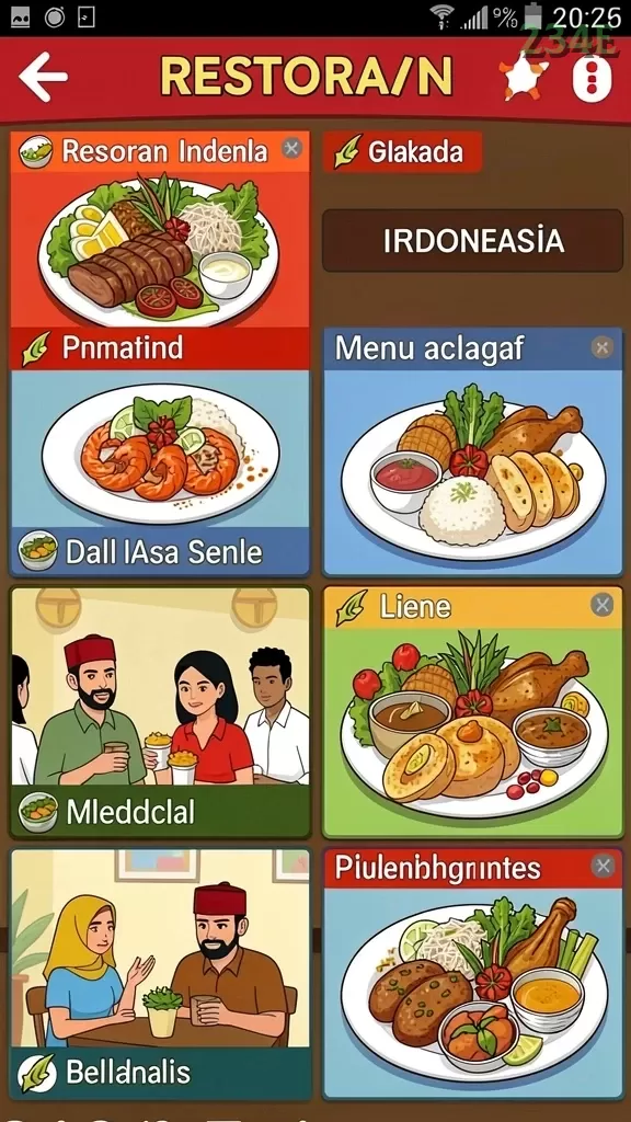 Cuplikan layar INOVA77 — menu navigasi